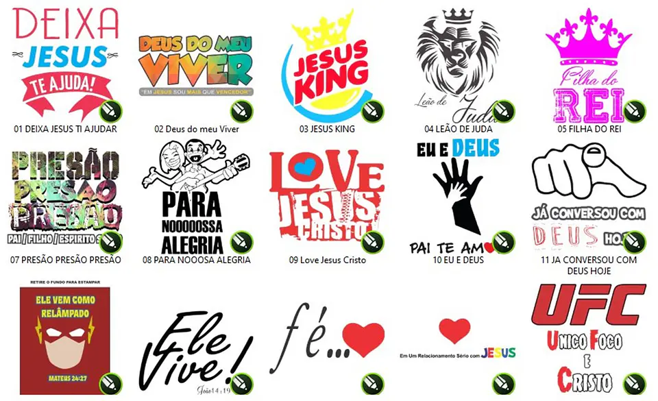 150 Artes Estampas Sublimação Silk Vetores Vetor Gospel Editável em Corel Draw 5