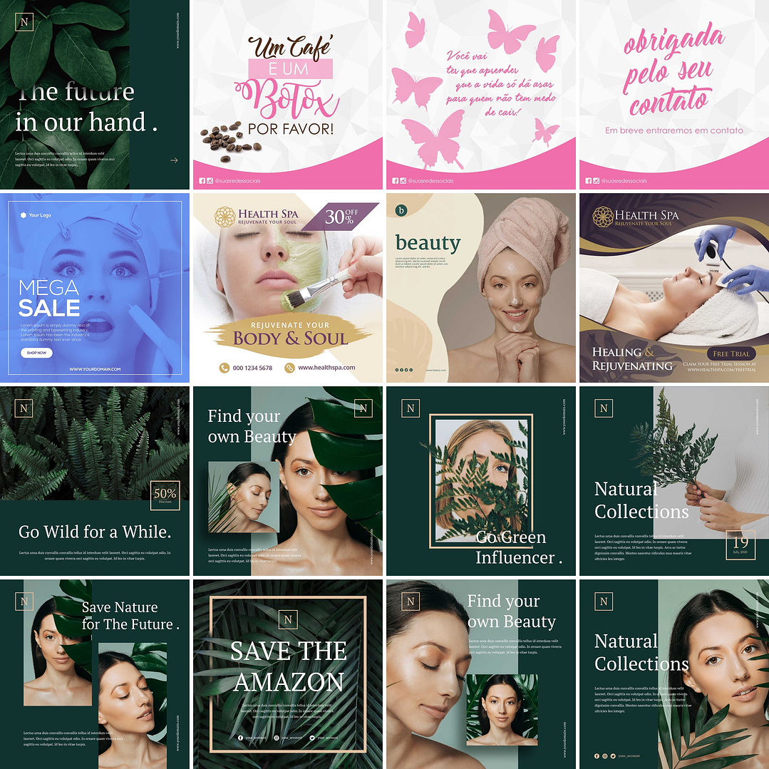 100 Artes Mídias Sociais Estetica Editáveis Photoshop 3