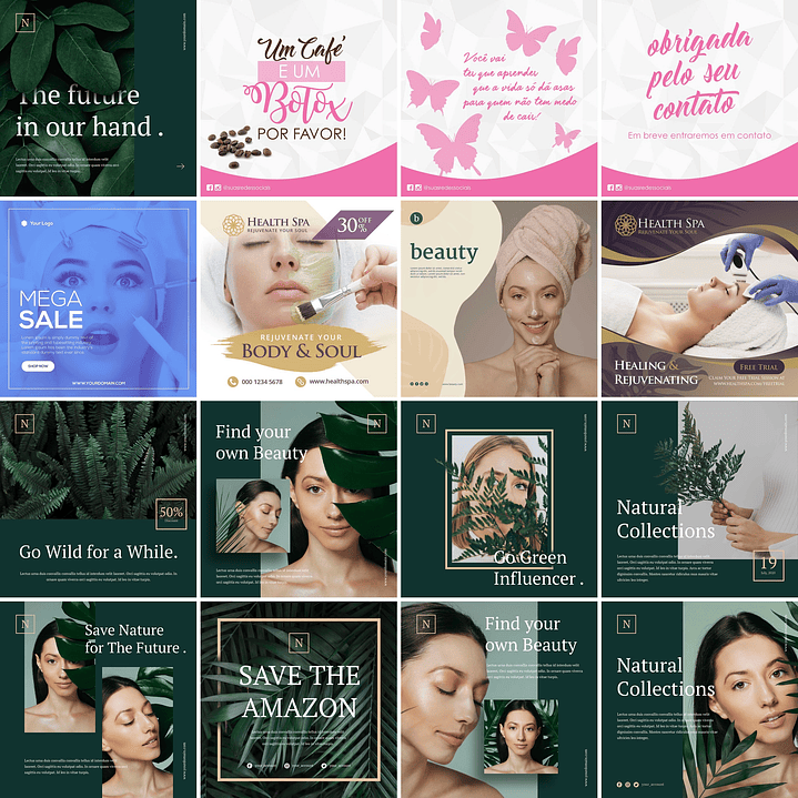 100 Artes Mídias Sociais Estetica Editáveis Photoshop 3