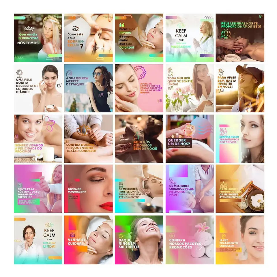 110 Artes Mídias Sociais Estética Beleza Editáveis Photoshop 1