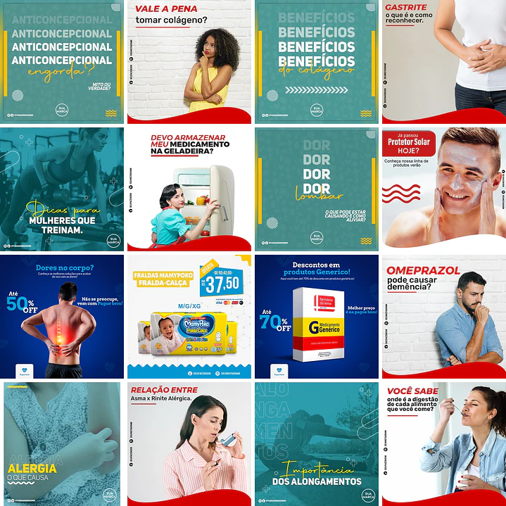 65 Artes Mídias Sociais Fármacia Editáveis Photoshop 3