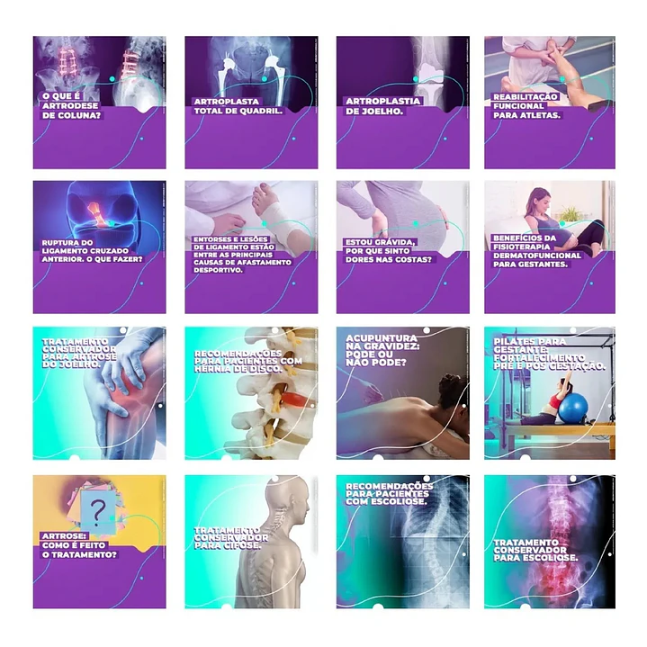 130 Artes Mídias Sociais Fisioterapia Editáveis Photoshop 1