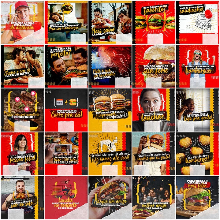 130 Artes Mídias Sociais Hamburgueria Editáveis Photoshop 2