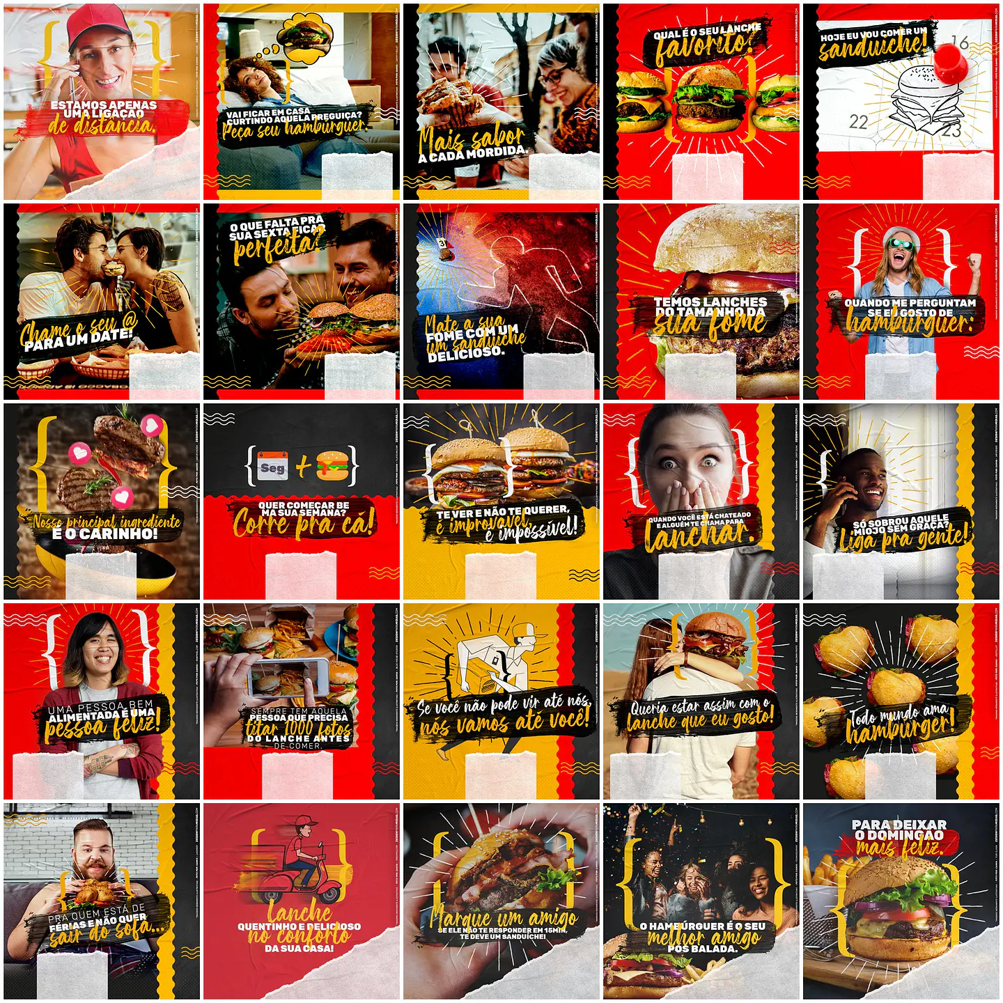 130 Artes Mídias Sociais Hamburgueria Editáveis Photoshop 2