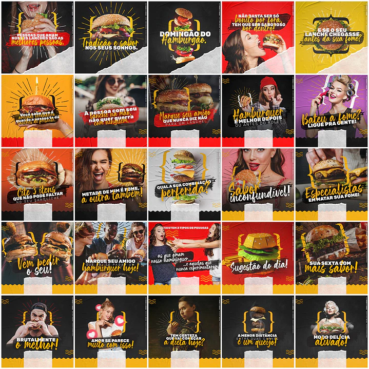 130 Artes Mídias Sociais Hamburgueria Editáveis Photoshop 3