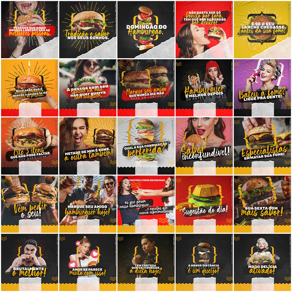 130 Artes Mídias Sociais Hamburgueria Editáveis Photoshop 3