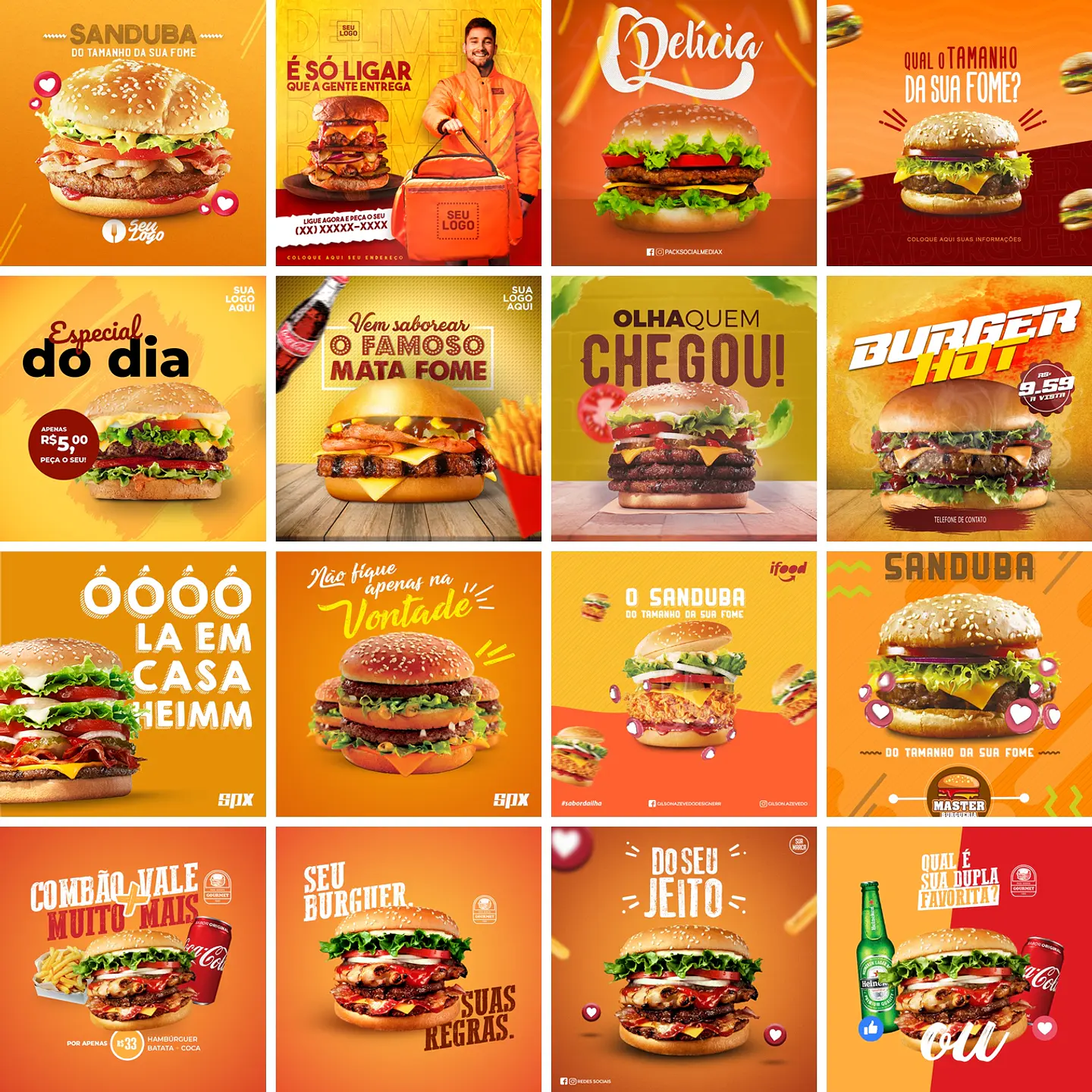 115 Artes Mídias Sociais Hamburgueria Editáveis Photoshop 4