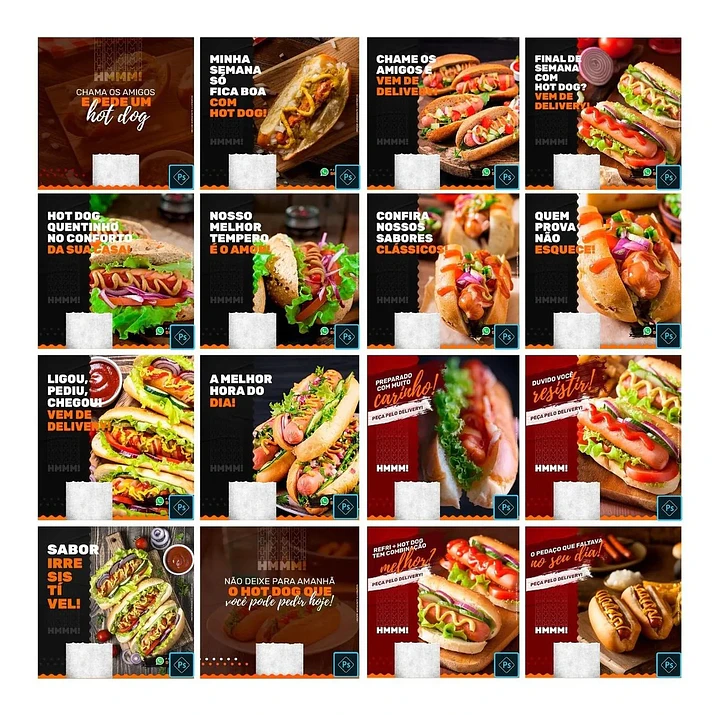 50 Artes Mídias Sociais Cachorro Quente Hot Dog Editáveis Photoshop 3