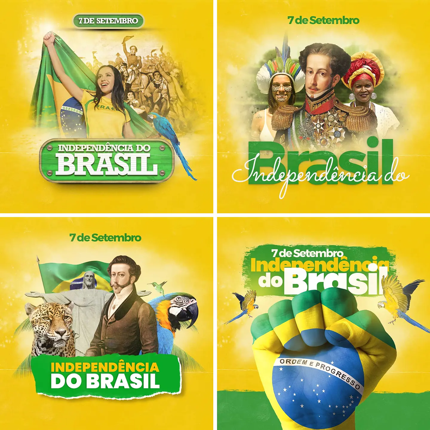 10 Artes Mídias Sociais Independêcia do Brasil Editáveis Photoshop 1