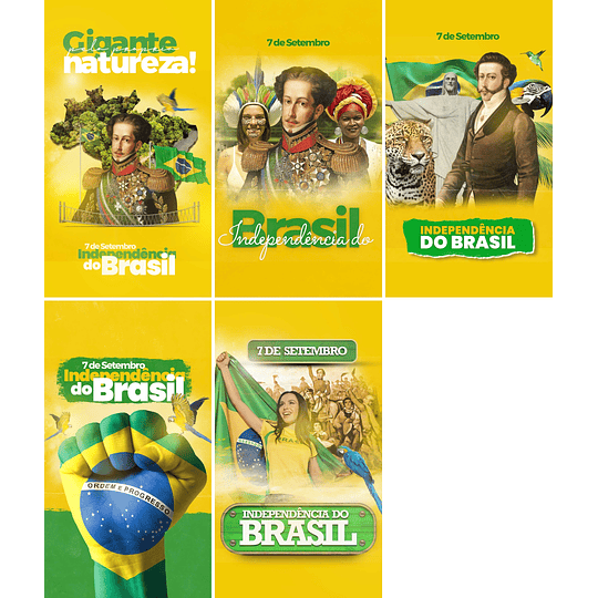 10 Artes Mídias Sociais Independêcia do Brasil Editáveis Photoshop