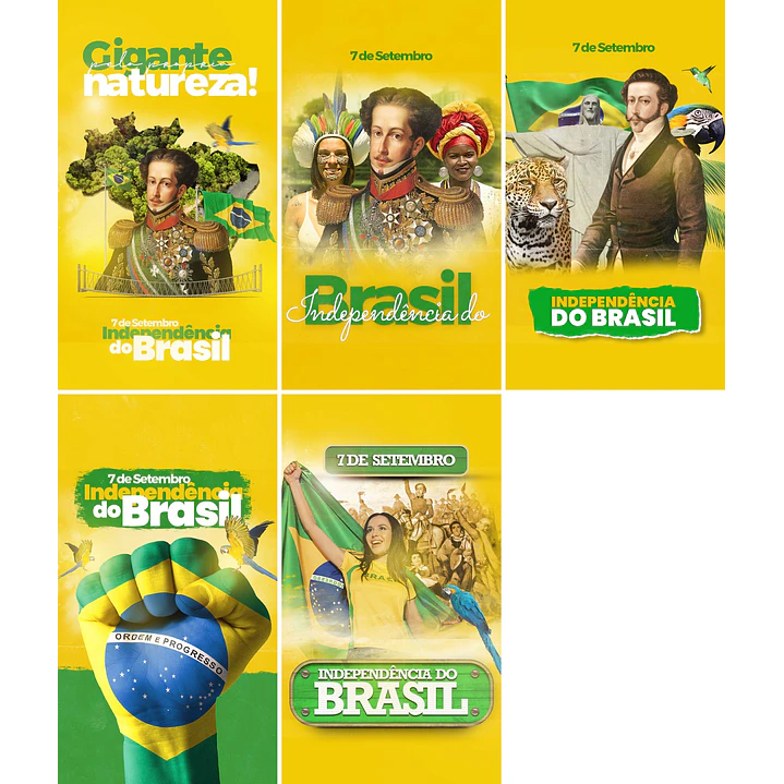 10 Artes Mídias Sociais Independêcia do Brasil Editáveis Photoshop 2