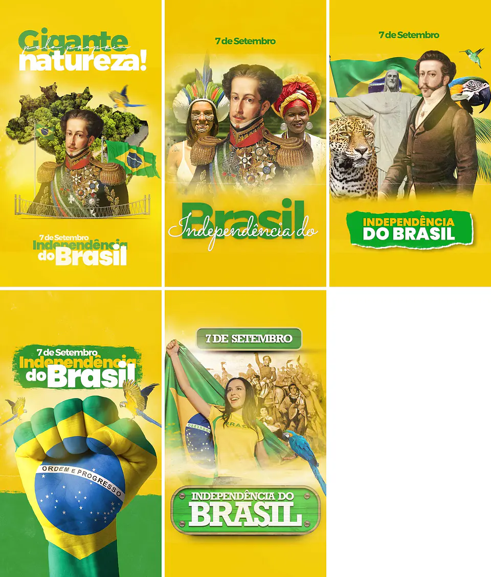 10 Artes Mídias Sociais Independêcia do Brasil Editáveis Photoshop 2