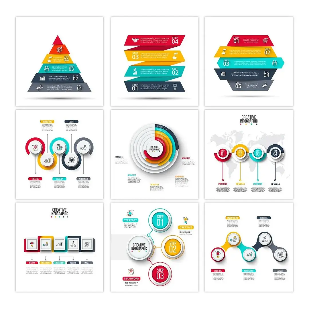 130 Artes para Infográficos Editáveis Photoshop 1