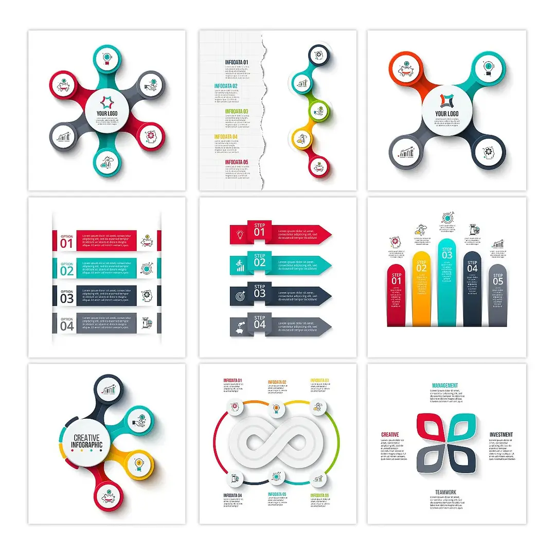 130 Artes para Infográficos Editáveis Photoshop 3