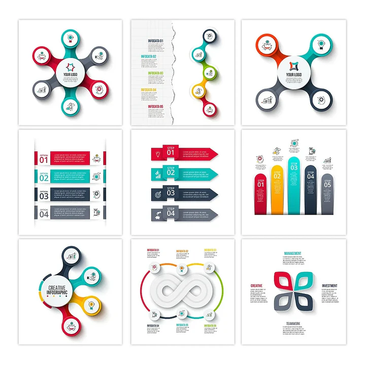 130 Artes para Infográficos Editáveis Photoshop 3