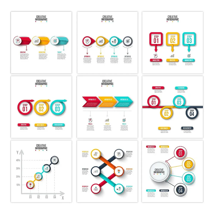 130 Artes para Infográficos Editáveis Photoshop 4