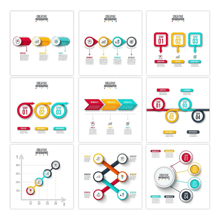 130 Artes para Infográficos Editáveis Photoshop 4
