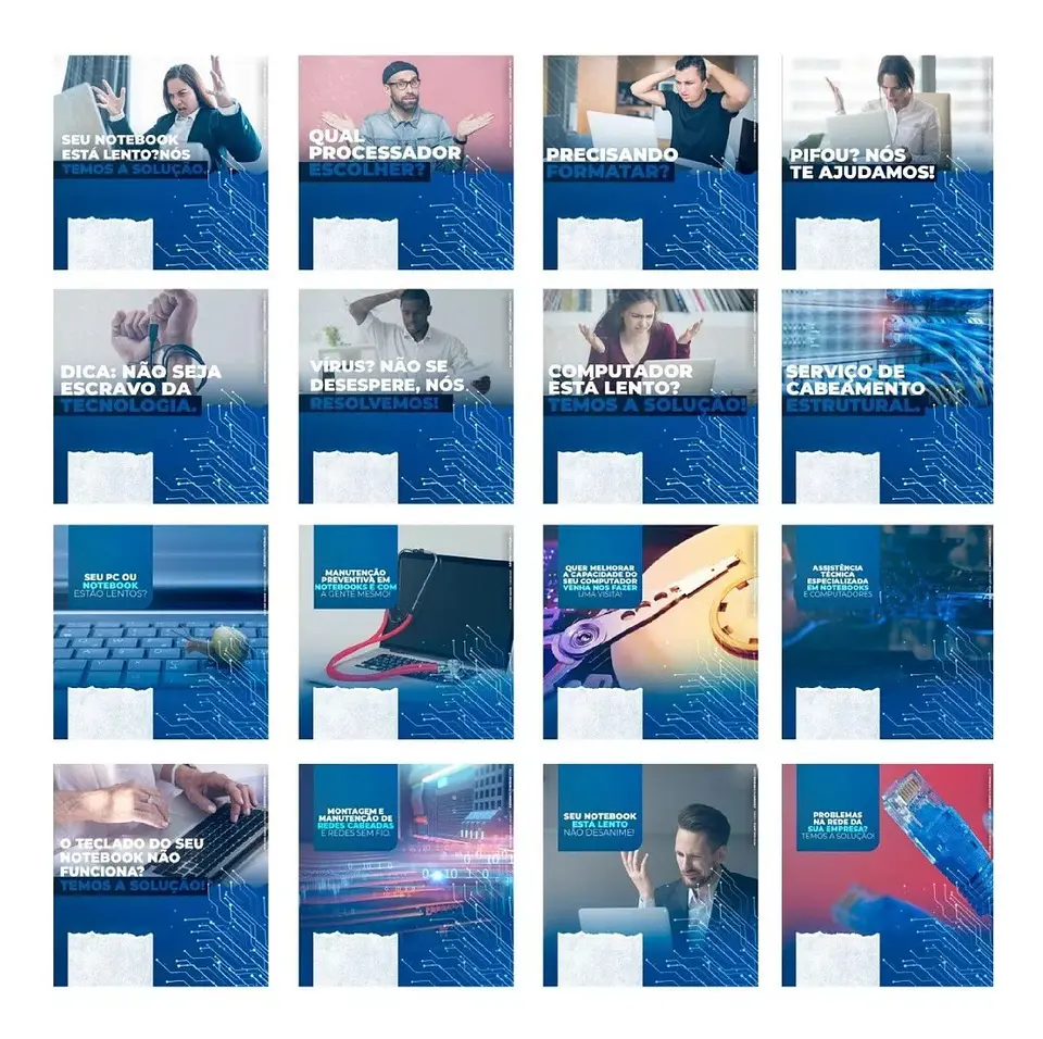 130 Artes Mídias Sociais Informática Editáveis Photoshop 2