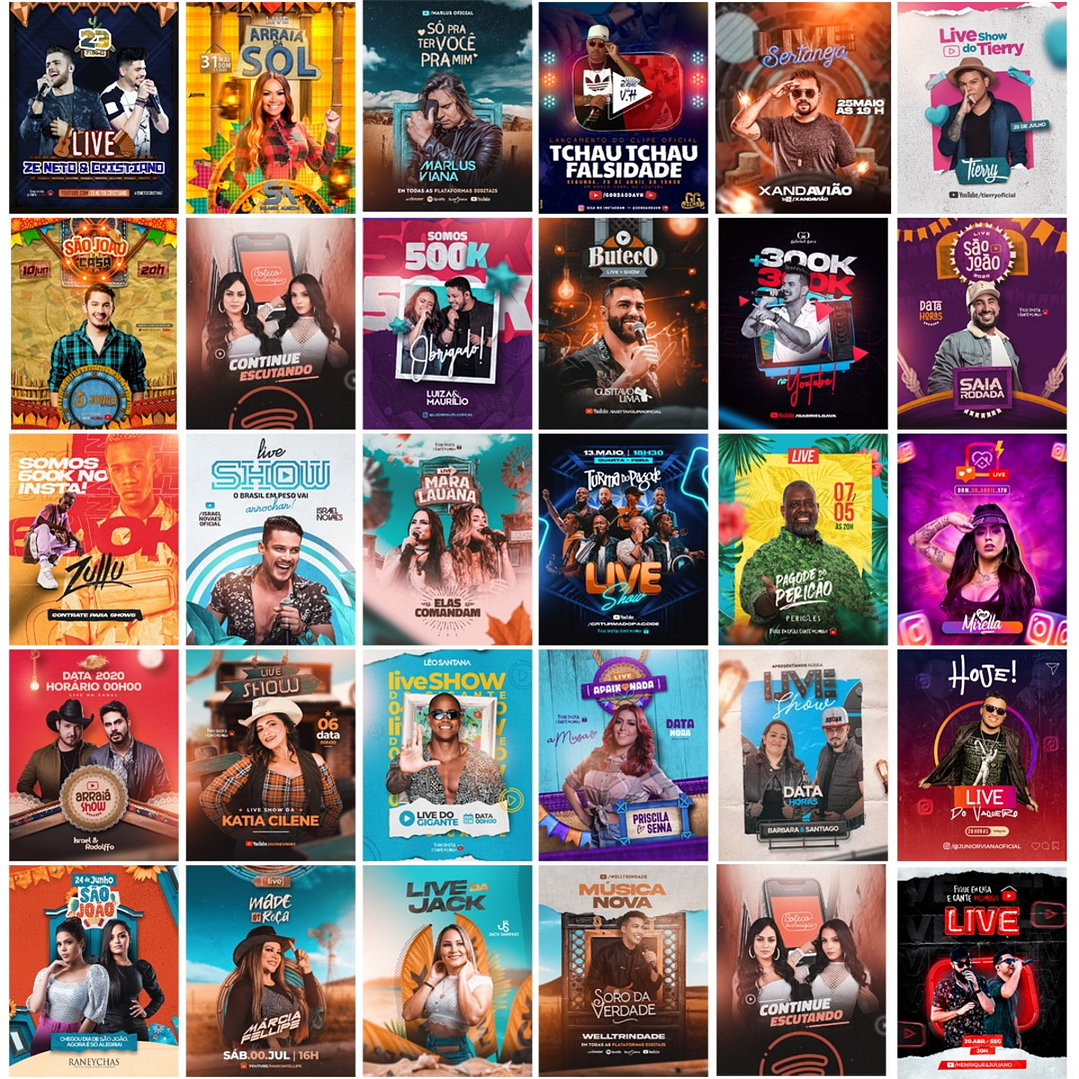 210 Artes Mídias Sociais Lives Editáveis Photoshop 1