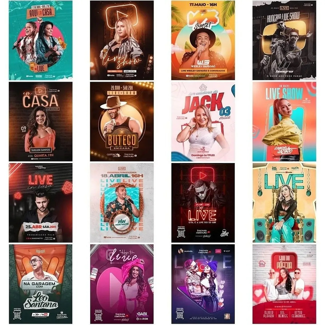 50 Artes Mídias Sociais Lives 1.0 Editáveis Photoshop 2