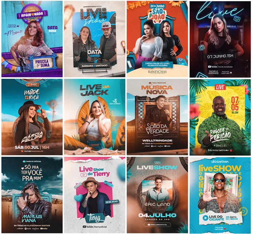 50 Artes Mídias Sociais Lives 2.0 Editáveis Photoshop 2