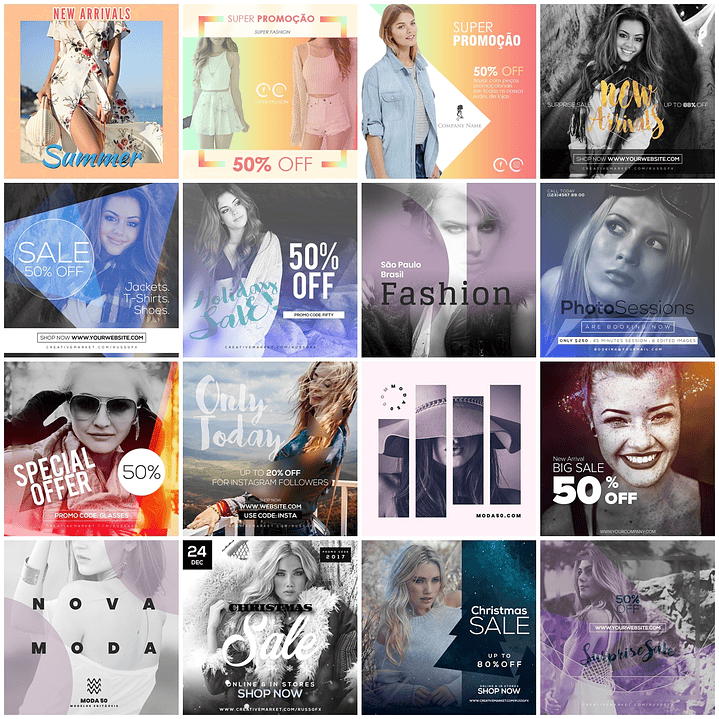 115 Artes Mídias Sociais Loja de Roupas Editáveis Photoshop 3