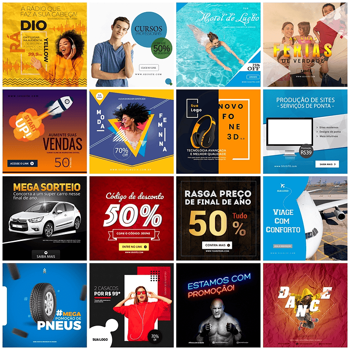 50 Artes Mídias Sociais Loja e Vendas Editáveis Photoshop 3