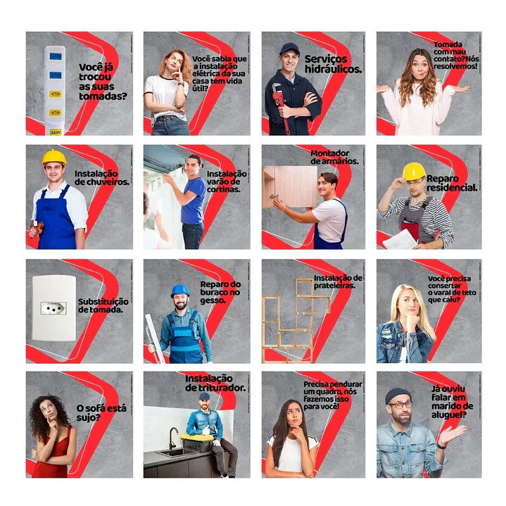 130 Artes Mídias Sociais Marido de Aluguel Editáveis Photoshop 1