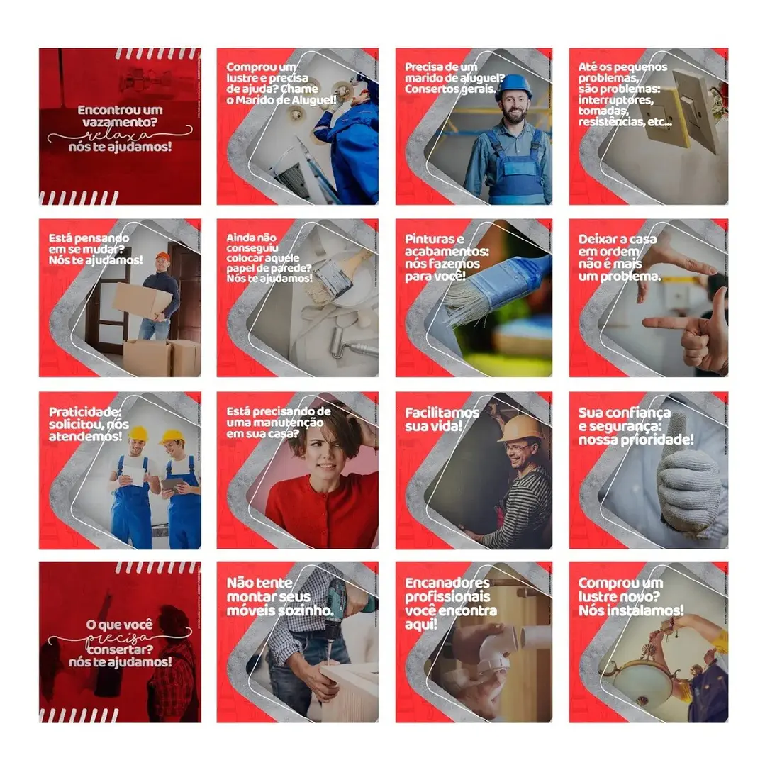 130 Artes Mídias Sociais Marido de Aluguel Editáveis Photoshop 3
