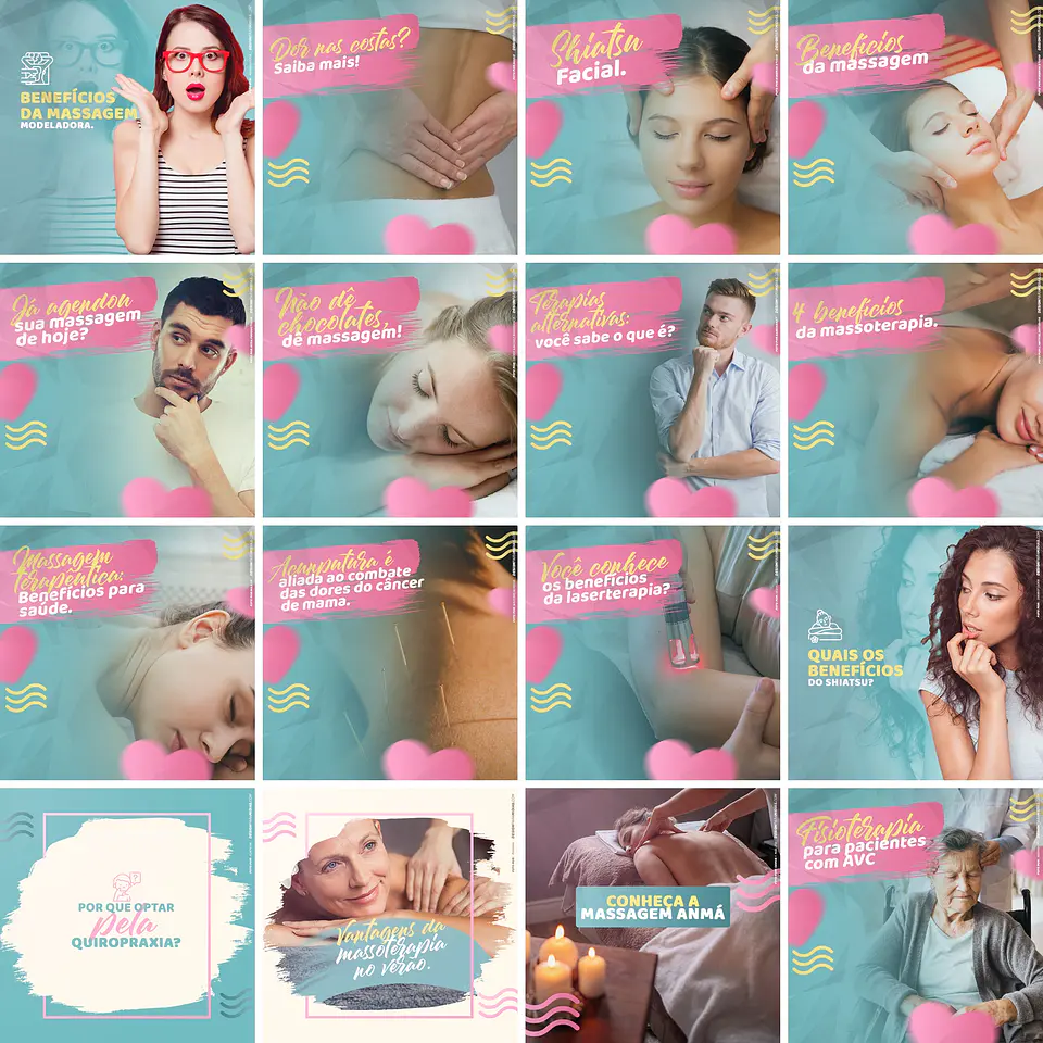 130 Artes Mídias Sociais Massoterapeuta Massagem Editáveis Photoshop 3