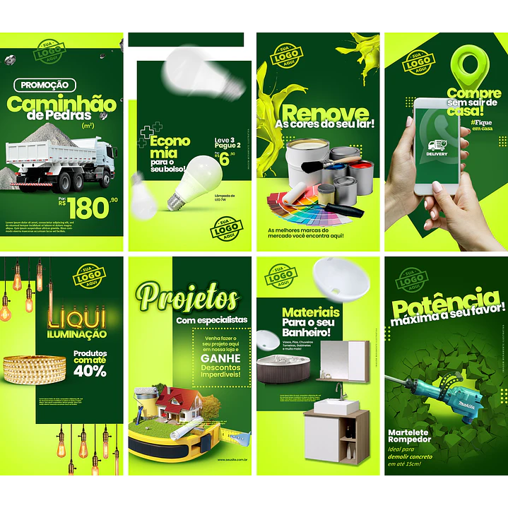 40 Artes Mídias Sociais Materiais Construção Editáveis Photoshop 4