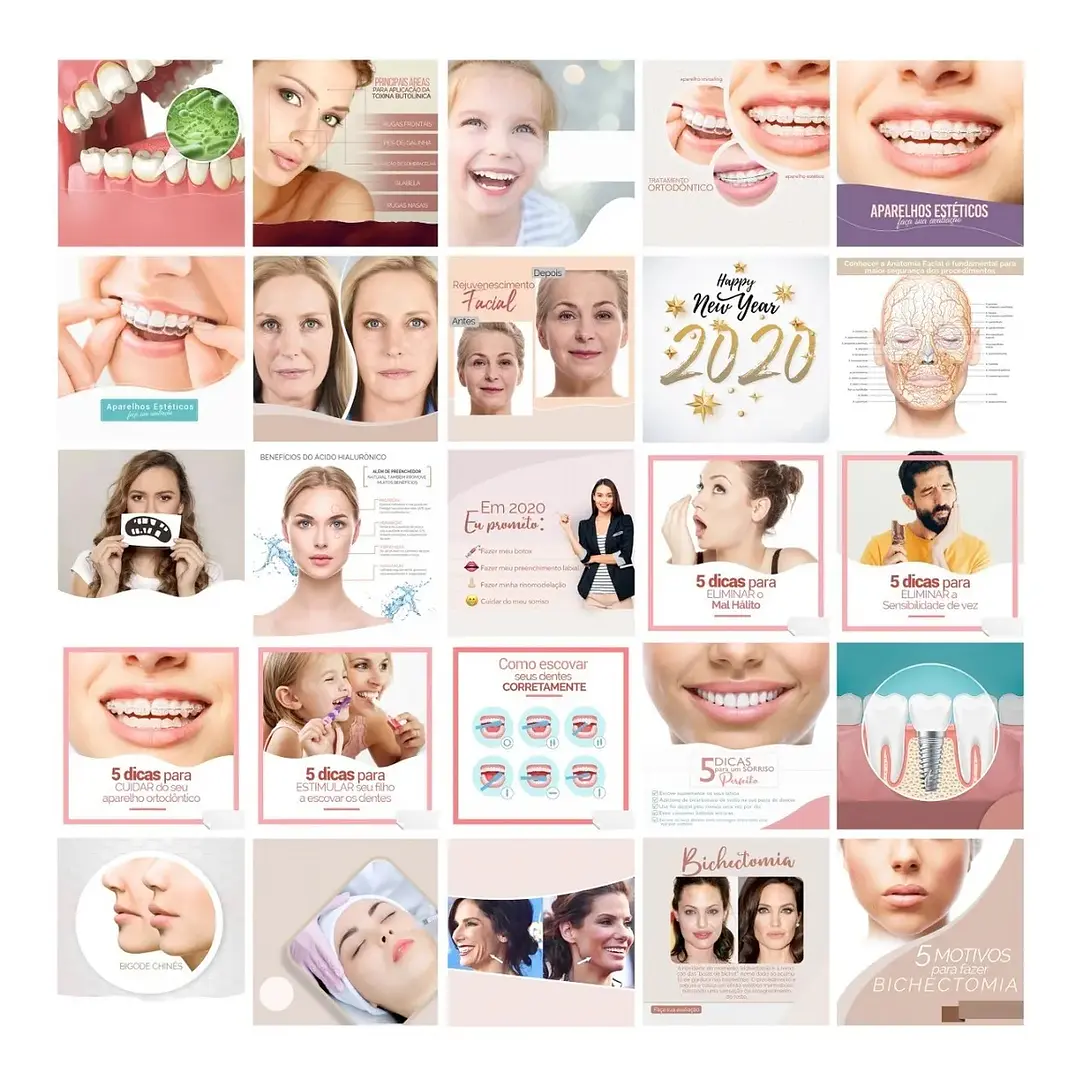 200 Artes Mídias Sociais Medicos Dentista Odonto Editáveis Photoshop 1