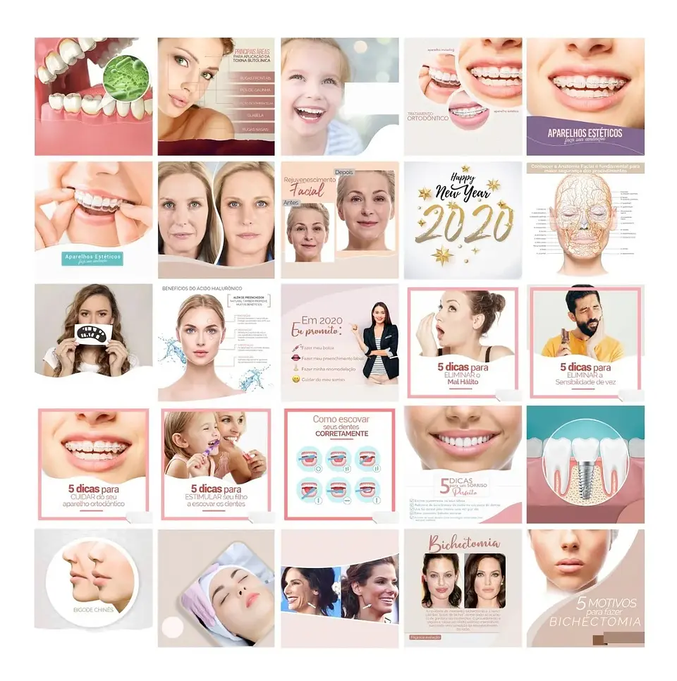 200 Artes Mídias Sociais Medicos Dentista Odonto Editáveis Photoshop 1