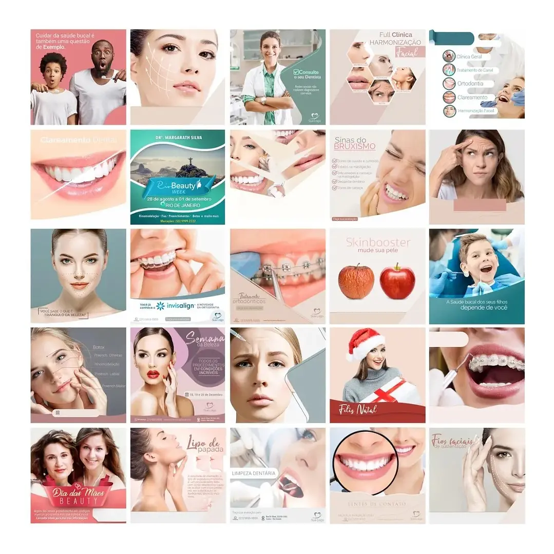 200 Artes Mídias Sociais Medicos Dentista Odonto Editáveis Photoshop 2