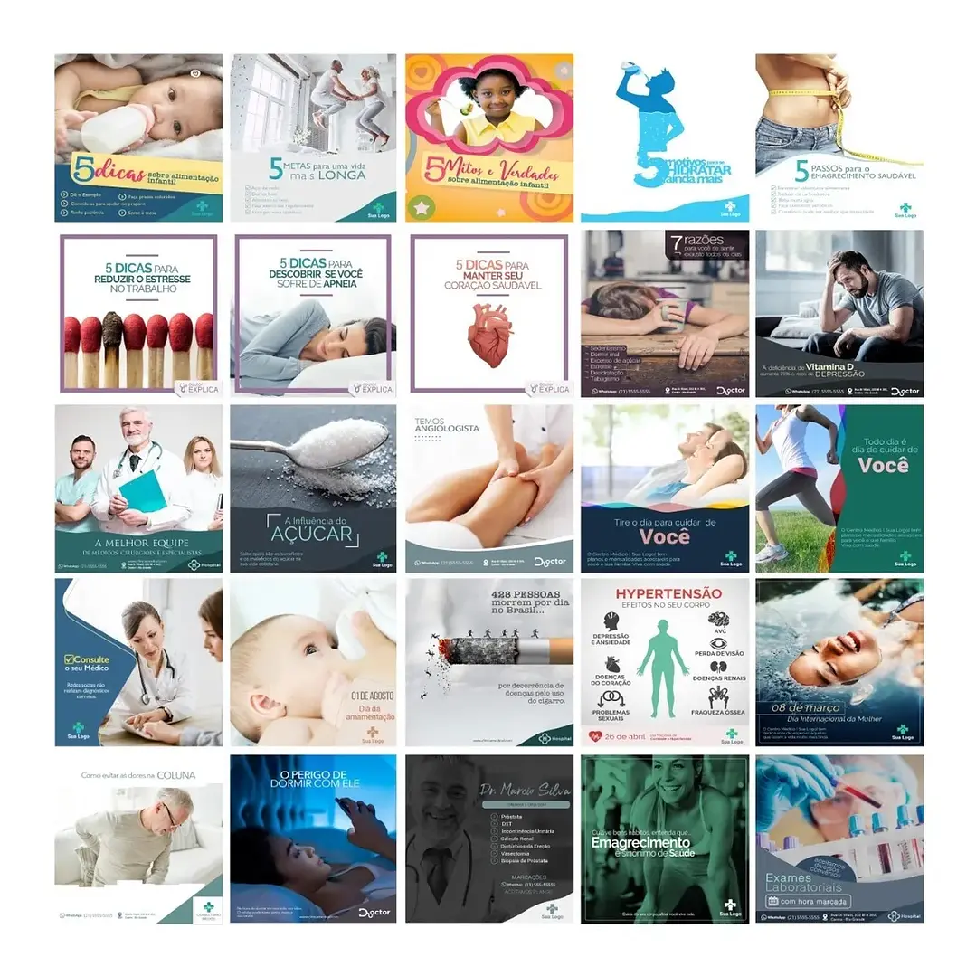 200 Artes Mídias Sociais Medicos Dentista Odonto Editáveis Photoshop 4
