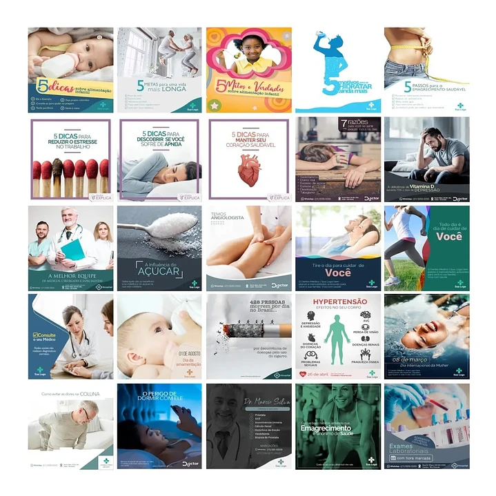 200 Artes Mídias Sociais Medicos Dentista Odonto Editáveis Photoshop 4