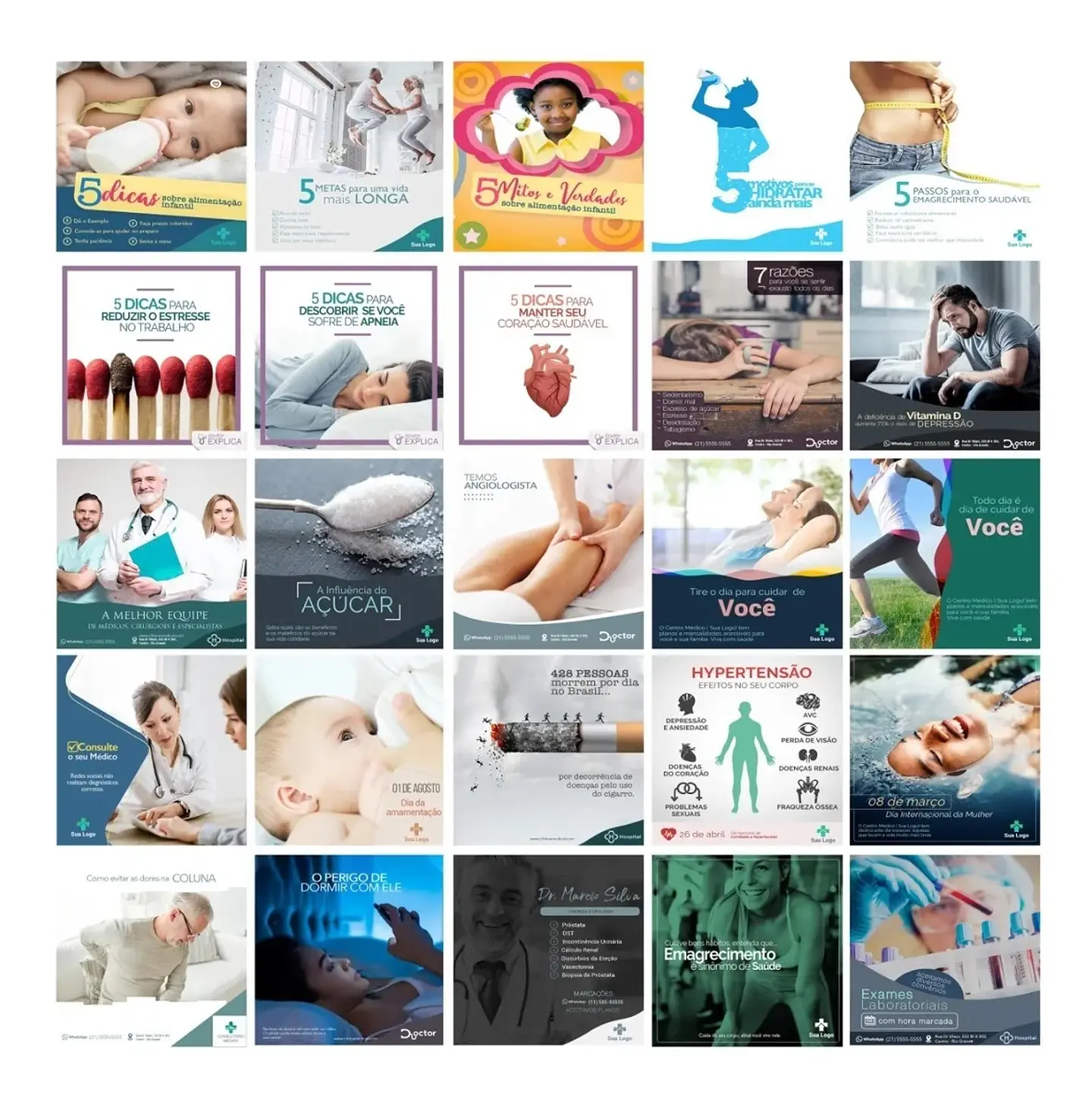 200 Artes Mídias Sociais Medicos Dentista Odonto Editáveis Photoshop 4