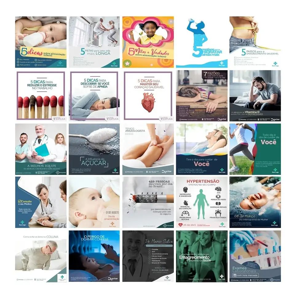 200 Artes Mídias Sociais Medicos Dentista Odonto Editáveis Photoshop 4