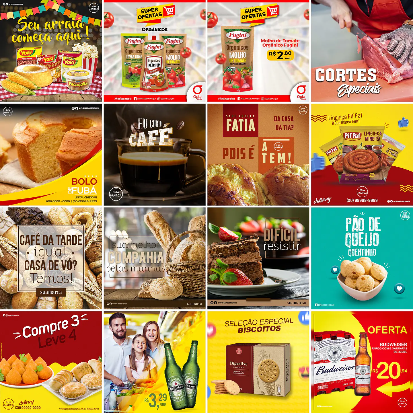 40 Artes Mídias Sociais Super Mercado Editáveis Photoshop 2