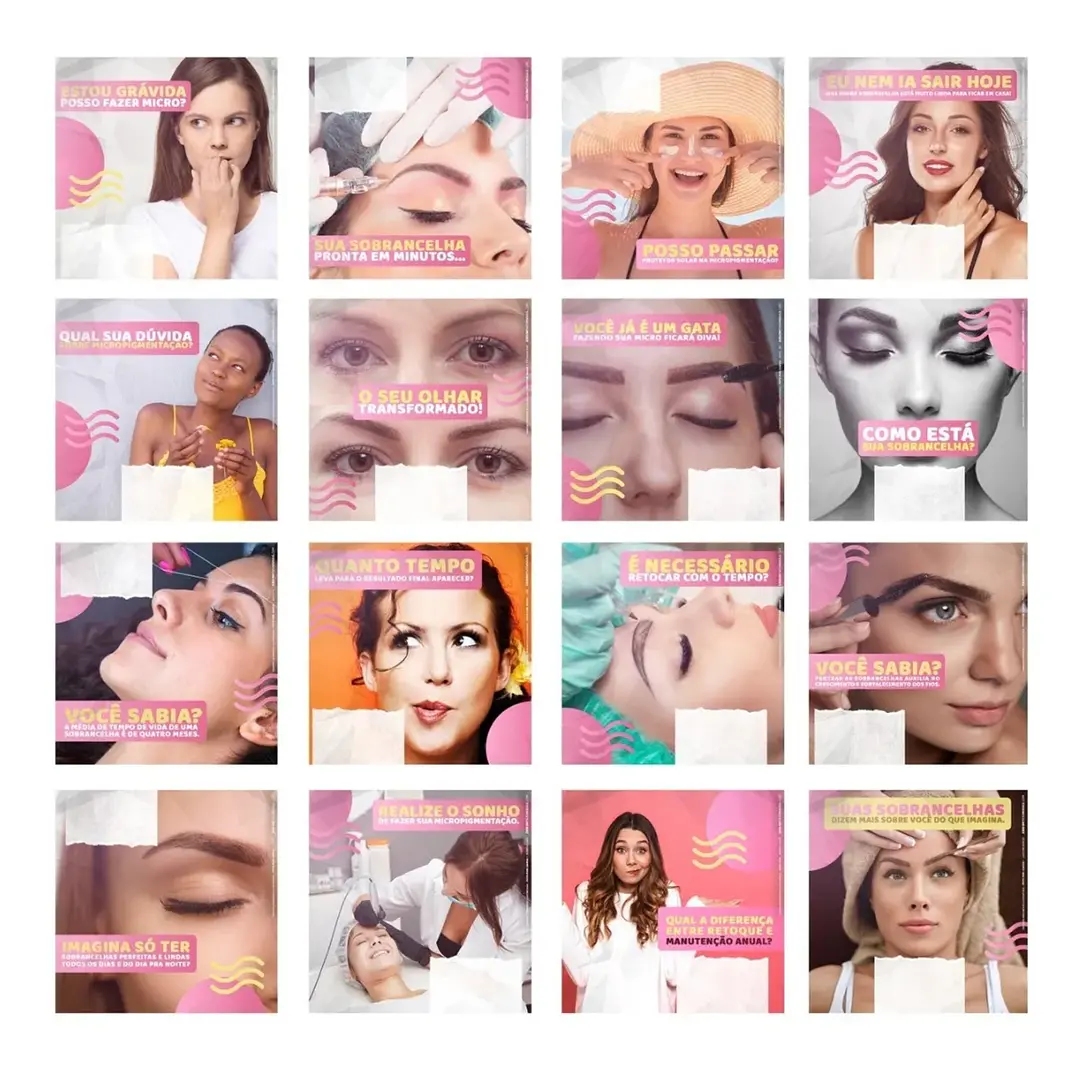 130 Artes Mídias Sociais Micropigmentação Editáveis Photoshop 2