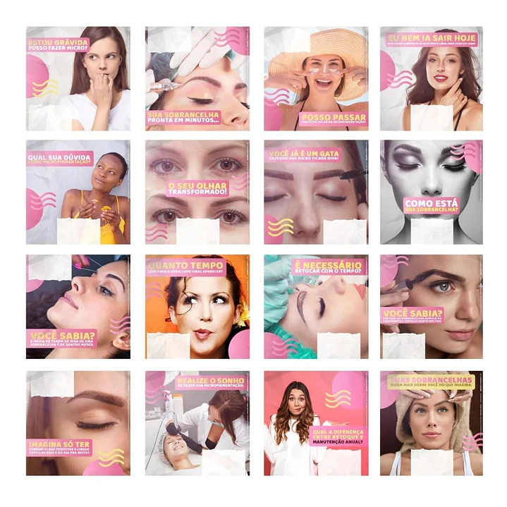 130 Artes Mídias Sociais Micropigmentação Editáveis Photoshop 2