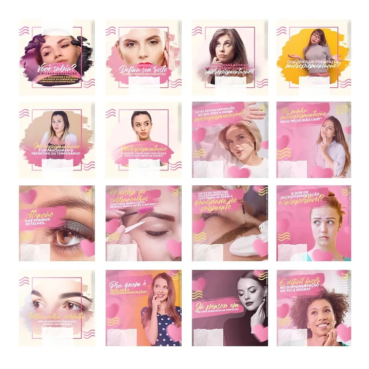 130 Artes Mídias Sociais Micropigmentação Editáveis Photoshop 3