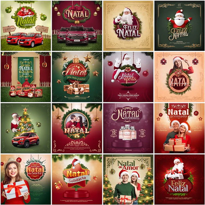 130 Artes Mídias Sociais Natal Editáveis Photoshop 1