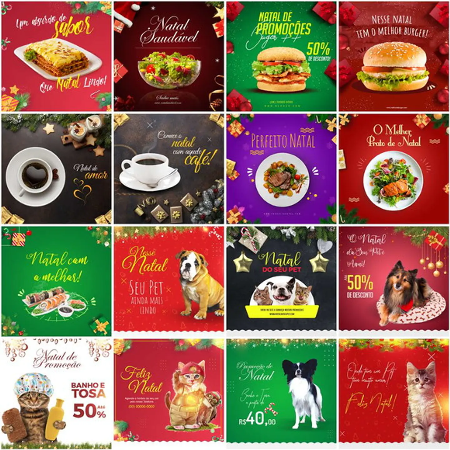 130 Artes Mídias Sociais Natal Editáveis Photoshop 3