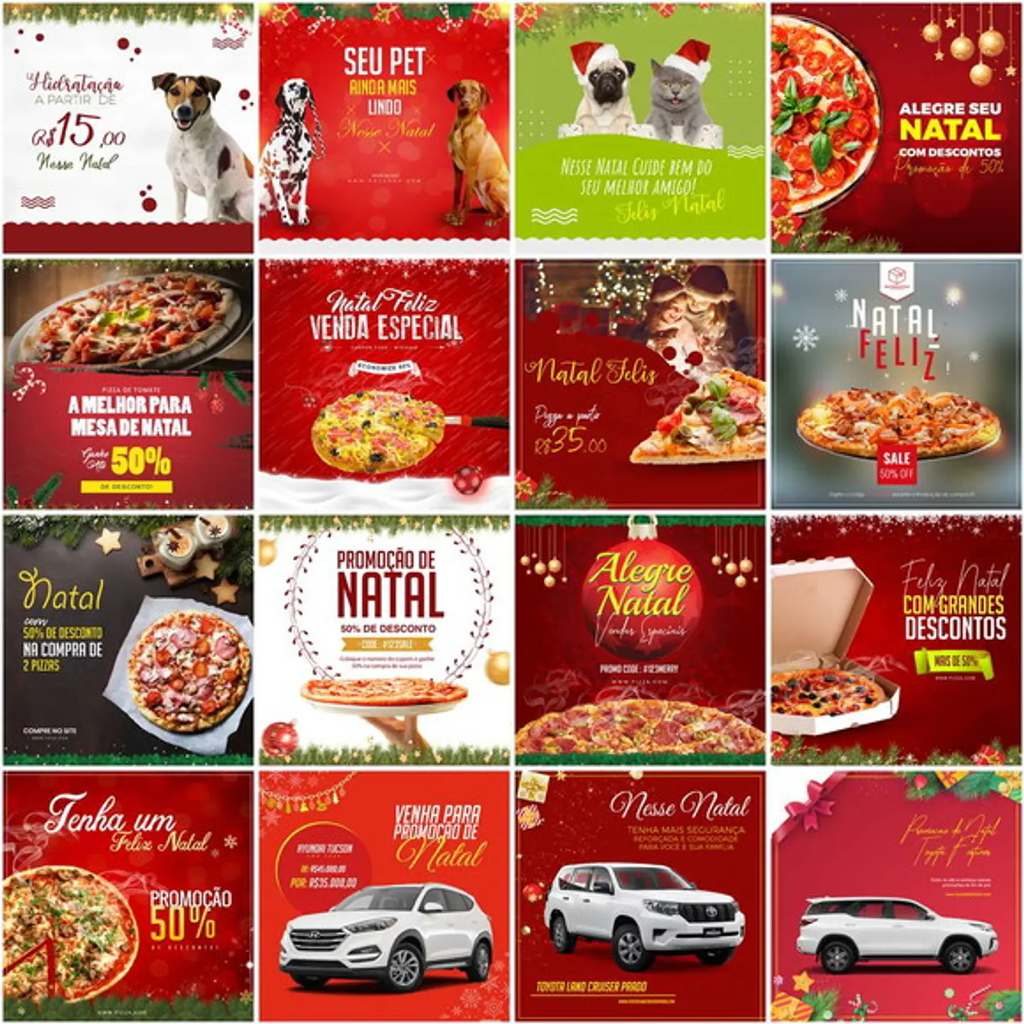 130 Artes Mídias Sociais Natal Editáveis Photoshop 4