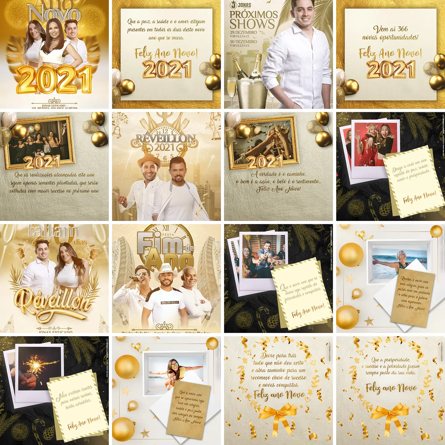 90 Artes Mídias Sociais Natal e Ano Novo Editáveis Photoshop 4