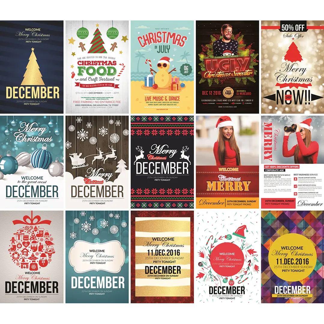 200 Artes Flyers Panfletos Natal e Ano Novo Editáveis Photoshop 1