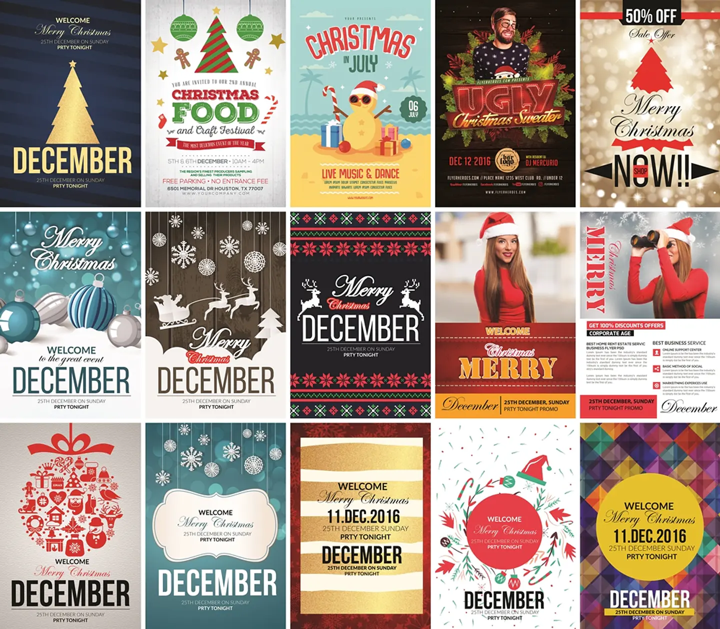 200 Artes Flyers Panfletos Natal e Ano Novo Editáveis Photoshop 1