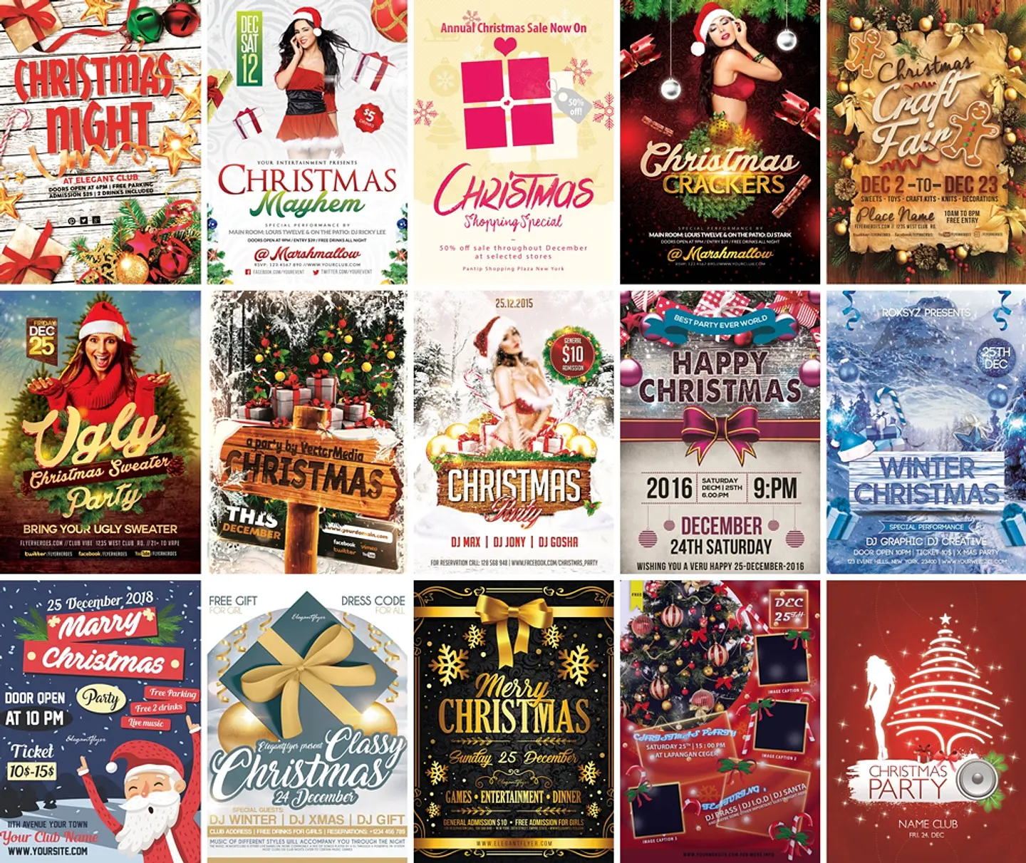 200 Artes Flyers Panfletos Natal e Ano Novo Editáveis Photoshop 2