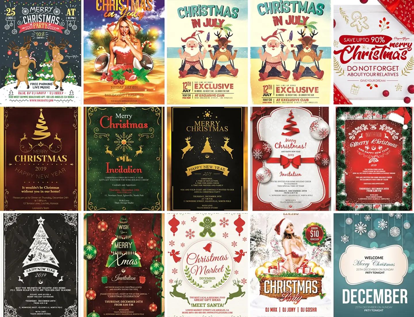 200 Artes Flyers Panfletos Natal e Ano Novo Editáveis Photoshop 4